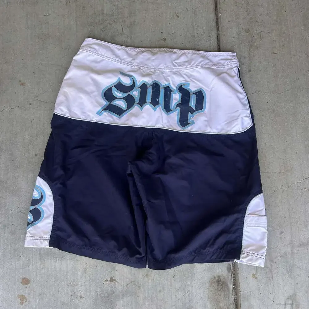 SMP Clothing Navy and White Board Shorts Size 34
